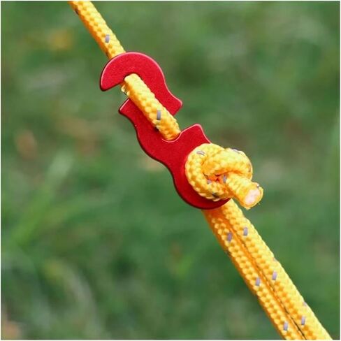 Guyline Tensioner 40pcs Heavy Duty Rope Tensioner with Cord Lock,Guy Line Adjuster for Camping Gear Hardware for Rope Tension Adjustment(Red) in Saudi Arabia