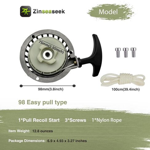 98mm Easy Recoil Pull Starter Start fit for 43cc 47cc 49cc 2 Stroke 50cc 63cc 70cc Small 4 Stroke Engine Lawn Mower Motor Kart Pocket Bike Mini Moto Kid Bike ATV Quad Wheeler in Saudi Arabia