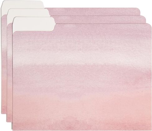 U Brands Moroccan File Folders, Office Supplies, 1/3-Cut Tabs in Assorted Positions, Letter Size, Black and White, 9 Count in Kuwait