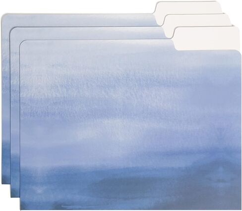 U Brands Moroccan File Folders, Office Supplies, 1/3-Cut Tabs in Assorted Positions, Letter Size, Black and White, 9 Count in Kuwait