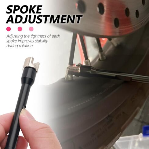 Motorcycle Spoke Wrench with 10 Sizes Joints,5.0-6.8mm Dirt Bike Spoke Wrench for Spokes Adjustment to Improve Stability,Double-ended Spokes Wrenches Dirt Bike Tool Kit in Saudi Arabia