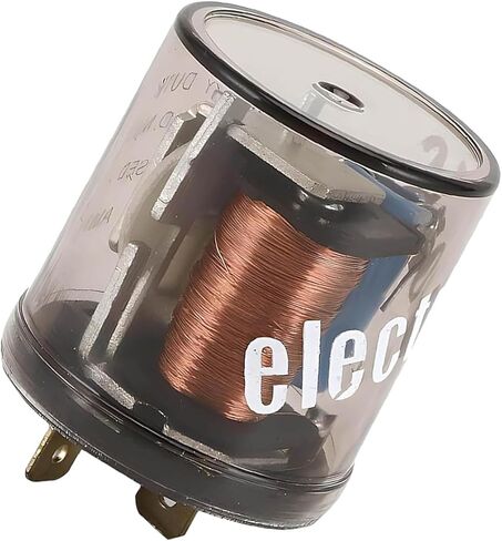 2PCS 2 Pin Electronic Flasher Relay 12V, Cold-Resistant & Heat-Resistant Turn Signal Relay, High-Conductivity Copper Coil Flasher with Sealed Thickened Shell, for Most Vehicles (Black) in Kuwait