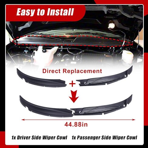 SecosAutoparts قطعتان من شبكة ممسحة الزجاج الأمامي LH+RH، متوافقة مع شيفروليه إكسبريس مناسبة لجي إم سي سافانا 1500 2500 3500 Van 1996-2017# 25826329 25826330 in Saudi Arabia