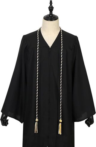 10 قطع من حبال الشرف للتخرج مع شرابات من البوليستر المجدول لتزيين حفلات التخرج مقاس 68 بوصة (أبيض وذهبي وأزرق داكن) in Kuwait