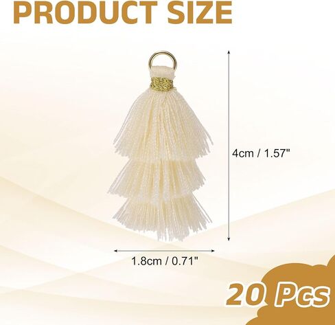 uxcell 20Pcs Tri-Layered Mini Tassels, Solid Color Tassel Trim, 1.57 Inch Length Decorative Trim, Fringe Ribbon with Jump Rings for DIY Keychain Crafts Decorations, Red in Saudi Arabia