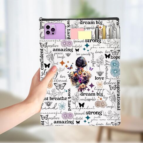 Inspirational for Women Book Lovers Gifts,Book Sleeve, Butterfiy Gifts Affirmational Books Bag for Paperbacks with Zipper Front Pocket Bookish Accessories Christmas Graduation in Saudi Arabia