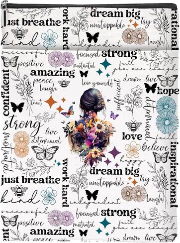 Inspirational for Women Book Lovers Gifts,Book Sleeve, Butterfiy Gifts Affirmational Books Bag for Paperbacks with Zipper Front Pocket Bookish Accessories Christmas Graduation in Saudi Arabia