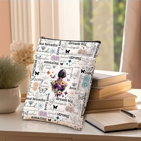 Inspirational for Women Book Lovers Gifts,Book Sleeve, Butterfiy Gifts Affirmational Books Bag for Paperbacks with Zipper Front Pocket Bookish Accessories Christmas Graduation in Saudi Arabia