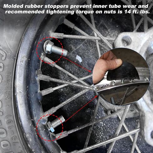 قفل حافة عجلة الدراجة النارية، قفل عجلة بمشبك إطار 1.6 بوصة مع سدادات مطاطية مصبوبة تمنع تآكل الأنبوب الداخلي، استبدال قفل حافة الدراجة النارية للدراجة الترابية الرياضية المزدوجة موتوكروس (1.6 بوصة، قطعة واحدة) in Kuwait