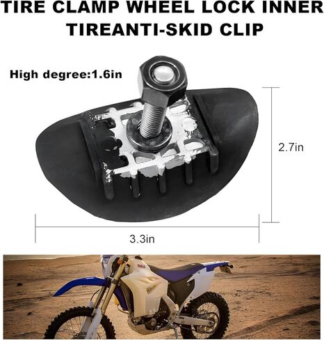 Motorcycle Wheel Rim Lock, 2.15 Inch Tyre Clamp Wheel Lock with Rubber Liners to Prevent Inner Tube Wear, Secure Tire Grip Bolt Replacement for Motocross Dirt Bike Pit Bike in Saudi Arabia