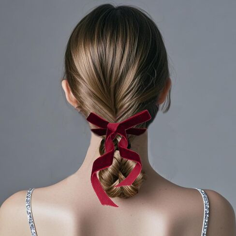 50 Yards Burgundy Velvet Ribbon 3/8 Inch for Gift Wrapping Wedding Flower Bouquets Wreath Bow DIY Project Making (Burgundy) in Saudi Arabia