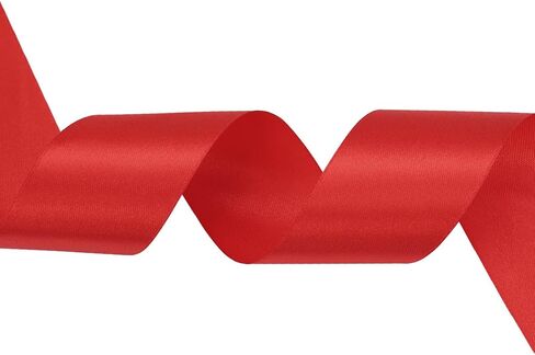 1 Roll Red Satin Ribbon 1-1/2 Inchx25 Yds - Vibrant Double-Faced Fabric for Christmas Gifts, Wedding Bows, Valentine's Day Decor Party Decorations in Saudi Arabia