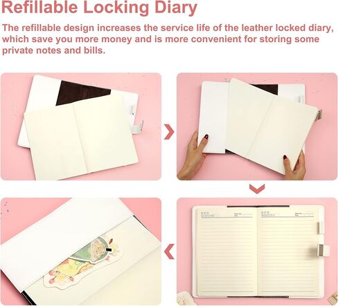 CAGIE Diary with Lock for Girls Age 8-12,Birthday Gifts for 9 10 11 12 Year Old Girls, Tie Dye Design 192 Pages Diary with Pen, 5.7 x 8.5 Inch Journal with Lock for Women Girl,White in Saudi Arabia