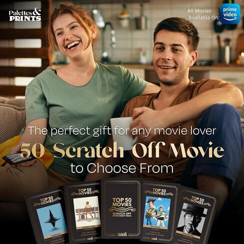 بطاقات خدش ليلة الفيلم المميزة - هدايا لمحبي الأفلام - التردد في نهاية ليلة الفيلم مع أفلام من أفضل قواعد البيانات - رسوم توضيحية مذهلة - هدية لصديق الزوج - أفكار هدايا للأزواج in Kuwait