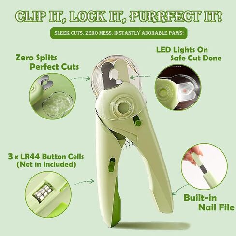 مجموعة العناية بالقطط مكونة من 3 قطع، فرشاة للتساقط، أداة تشذيب الأظافر مع ضوء LED ومبرد أظافر (لا تشتمل على 3 قطع من خلايا الأزرار LR44)، مشط للقطط ذات الشعر الطويل، مستلزمات الحيوانات الأليفة، هدايا لمحبي القطط in Kuwait