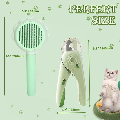 مجموعة العناية بالقطط مكونة من 3 قطع، فرشاة للتساقط، أداة تشذيب الأظافر مع ضوء LED ومبرد أظافر (لا تشتمل على 3 قطع من خلايا الأزرار LR44)، مشط للقطط ذات الشعر الطويل، مستلزمات الحيوانات الأليفة، هدايا لمحبي القطط in Kuwait