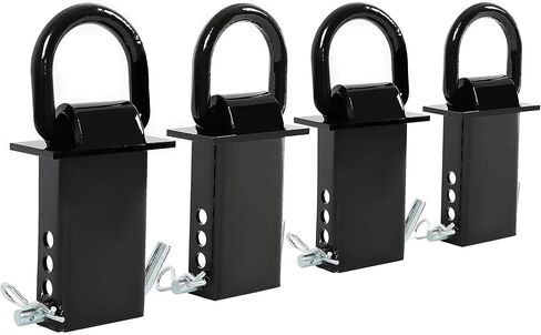 4 قطع جيب أوتاد عالي التحمل على شكل حرف D بوزن 5400 رطل قابل للتعديل جيب أوتاد مقطورة متوافق مع جيوب أوتاد قياسية 2 × 4 بوصة، أسود in Kuwait