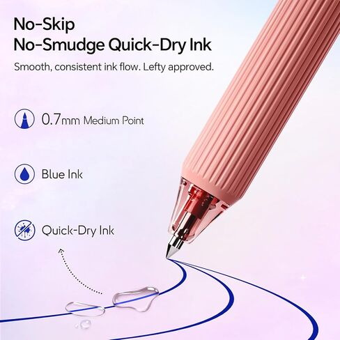 WRITECH Gel Pens Fine Point: 0.7mm Black Ink Retractable 6ct Smooth Writing with Aesthetic Gradient Color Barrel for Journaling Note Taking Silent Click No Smear Nebula Pen Set in Kuwait