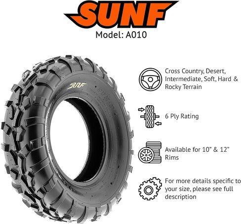 إطار SunF 25x8-12 ATV UTV 25x8x12 Race Trail Sport 6 PR A010 - زوج من 2 in Saudi Arabia