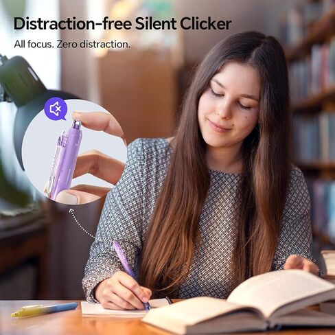 WRITECH Gel Pens Fine Point: 0.7mm Black Ink Retractable 6ct Smooth Writing with Aesthetic Gradient Color Barrel for Journaling Note Taking Silent Click No Smear Nebula Pen Set in Kuwait