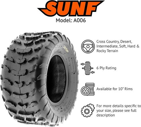 إطار SunF 22x10-10 22x10x10 Knobby ATV UTV 6 PR لايحتاج - A006 in Saudi Arabia