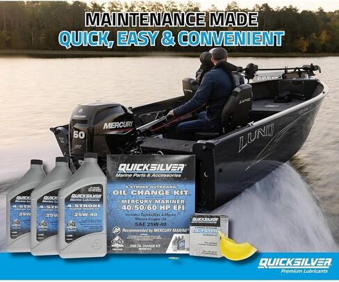 Quicksilver 10W-30 Oil Change Kit for 4-Stroke 75hp, 90hp and 115hp Mercury 2.1L outboards in Saudi Arabia