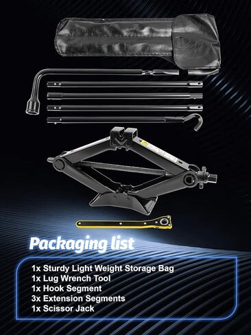 Spare Tire Repair Tool Kit for 2 Ton Car Tire Repair Kit fit Silverado/Sierra (2000-2014) with Spare Tire Jack Handle and Wheel Lug Wrench Emergency Kit，Replace 22969377 20782708 in Kuwait