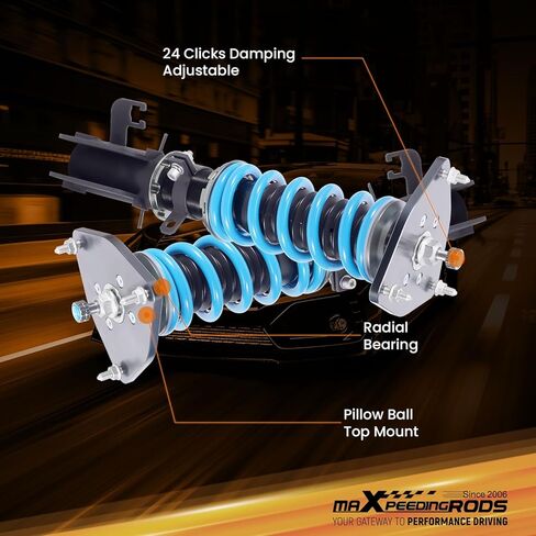maxpeedingrods Coilover لنيسان ألتيما 2013-2018، لنيسان ماكسيما 2015-2023، 24 مستوى مثبط قابل للتعديل كويلوفيرس طقم تعليق تبختر، ارتفاع قابل للتعديل T6 مجموعات خفض مطورة أزرق in Kuwait