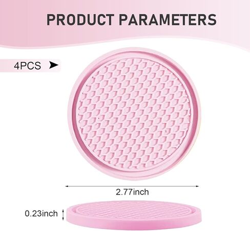 Car Cup Coaster, Universal Non-Slip Cup Holder Coasters for Car, Honeycomb Embedded Decorative Silicone Coasters, Cars Interior Decorative Accessories (Black) in Kuwait