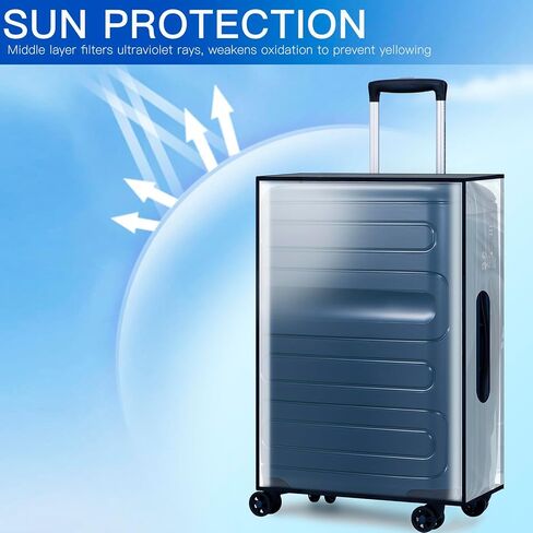3 Pieces Thicken Clear Luggage Cover Protector with Tag Pocket, 20" 24" 28" PVC Luggage Covers for Suitcase Waterproof Dustproof Anti-scratch Travel Suitcase Covers Case for Wheeled Luggage in Saudi Arabia