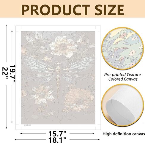 Dragonfly Paint By Numbers Kit For Adults Beginner Adult Paint By Number Kits On Canvas Dragonfly Flower Oil Painting Kit For Beginners Adults For Gift Home Wall Decor 16x20 Inch（Without Frame） in Kuwait