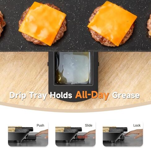 شواية كهربائية من باربكيو ماسترز، تسخين سريع ومتساوي بقدرة 1700 واط، سطح جرانيت غير لاصق مع تصميم منحدر بدون إطار، سهلة التنظيف، مثالية لوجبات الإفطار العائلية، مرقطة باللون الأسود، مقاس 12 × 20 بوصة in Kuwait