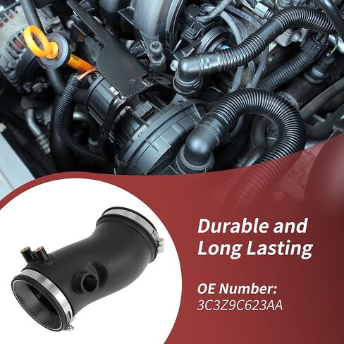 خرطوم دخول هواء المحرك لـ Ford F-250 F-350 F-450 F-550 2003-2007 لـ Ford Excursion لـ Ford E-350 مدخل الهواء مجاري الهواء فلتر الهواء خرطوم السحب رقم 3C3Z9C623AA/3C3Z-9C623-AA بلاستيك أسود in Saudi Arabia