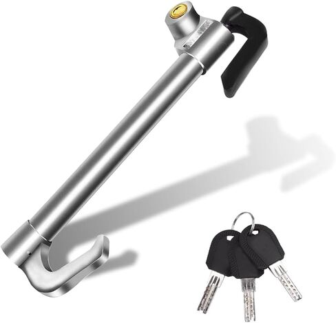 Universal Car Steering Wheel Lock, Retractable Double Hook Brake Locks Anti-Theft Device with 3 Keys, Adjustable Clutch Pedal Locks, Vehicle Security Lock Bar for Car Truck SUV in Saudi Arabia