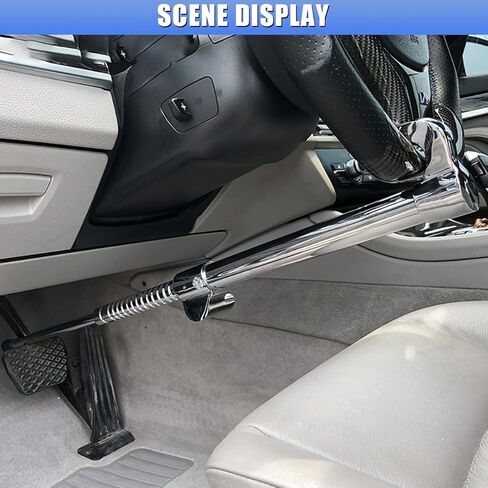 Universal Car Steering Wheel Lock, Retractable Double Hook Brake Locks Anti-Theft Device with 3 Keys, Adjustable Clutch Pedal Locks, Vehicle Security Lock Bar for Car Truck SUV in Saudi Arabia