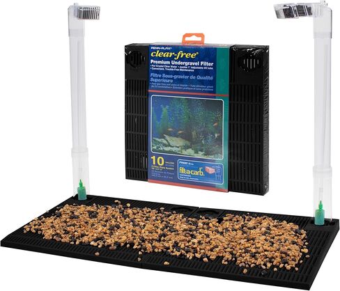 Penn-Plax Undergravel Aquarium Filter for 10 Gallon Tanks – Two 9.5" x 9.5" Plates – Under Gravel System for Clear, Clean Water – Safe for Freshwater and Saltwater Tanks in Saudi Arabia