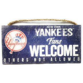 MLB New York Yankees Unisex New York Yankees Fans Welcome sign, Team Color, 6 x 12