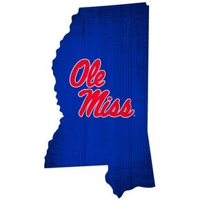 Fan Creations Ole Miss Team Color Logo State Sign, Multi