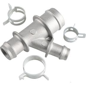 FUSCH Upgraded Aluminum Coolant Hose Junction Connector Compatible with Chevrolet Silverado Suburban Tahoe Avalance/GMC Sierra Yukon/Cadillac Escalade Replace#: 15834773