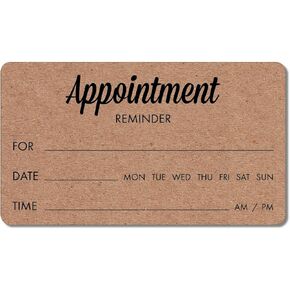 Appointment Reminder Cards 200 ct | Hair Stylist Must Haves, Cosmetology Salon Essentials, Cleaning Business Cards, Massage Therapist Supplies | Kraft Appointment Cards