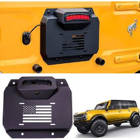 RERPRO Spare Tire Delete Filler Plate for 2021 2022 2023 2024 New Ford Bronco 2/4 Door Exterior Accessories with Rear License Plate Relocation Frame Kit & Third Brake Light & Backup Camera Hole