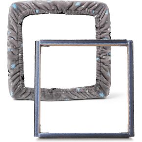 ICZW Gripper Strip Frame Punch Needle Frame Rug Hooking with Frame Cover 15.7" x 15.7" (Gray)