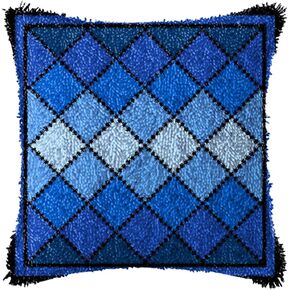 DL-YTG Latch Hook Kits Pillow Black Butterfly Crochet Yarn Cushion Colour Printed Canvas Rug Needlework DIY Pillowcase Hook and Latch Kit Christmas Home Crafts Sofa Decoration 42x42cm/16X16inch