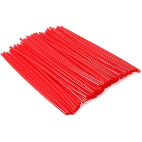 72 pcs Bike Spoke Skins, Universal Motocross Wheel Rims Spoke Skins Covers Motorcycle Spoke Skins(Red)