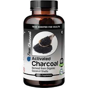TRUEMED Activated Charcoal - 1200 mg - 60 Capsules - from Organic Coconut Shells