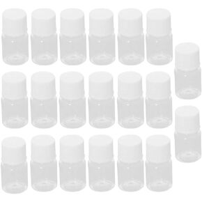 Bettomshin 20Pcs 5ml PE Plastic(Food Grade) Bottles, Sample Bottle Wide Mouth Sealing Storage Lab Container White for Sample Storage Transparent