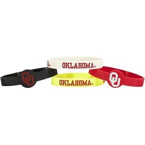 aminco NCAA Oklahoma Sooners Silicone Bracelets, 4-Pack