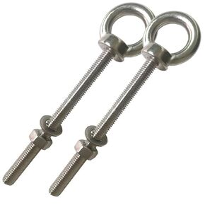 HYXXYY Stainless Steel Eye Bolt, 4pack M8 Shoulder Eye Bolts 5/16" X 4"with Nuts and Washer Thread Lifting Ring Eyebolt, Long