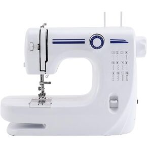 Sewing Machine, Sewing Machine for Beginners, Portable Sewing Machine Electric Portable for Beginners, 12 Built-In Stitches Dual Speed with Foot Pedal and Sewing Kit,Blue