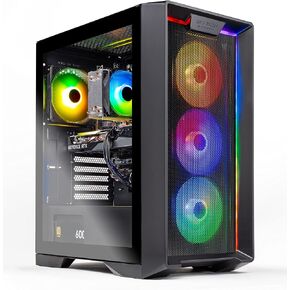 كمبيوتر ألعاب Skytech Archangel، Intel i5 4.3 جيجا هرتز Turbo Boost، NVIDIA RTX 3060 12GB GDDR6، 1 تيرابايت NVME، 16GB DDR4 RAM 3200، 600W Gold PSU، Wi-Fi، Win 11 Home in Kuwait
